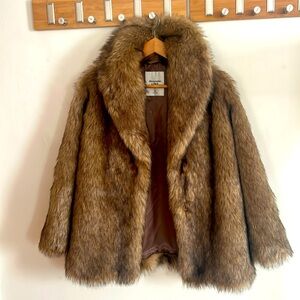 Abercrombie and Fitch Faux Fur Shawl Collar Coat
